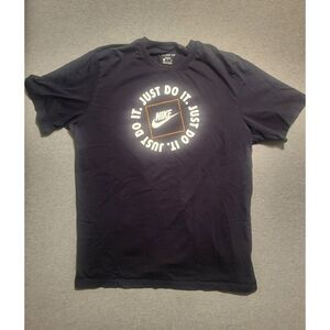 Nike Logo Nike T Dri Fit Just Do‎ It Spell Out Black T Shirt Adult Size XXL 2XL